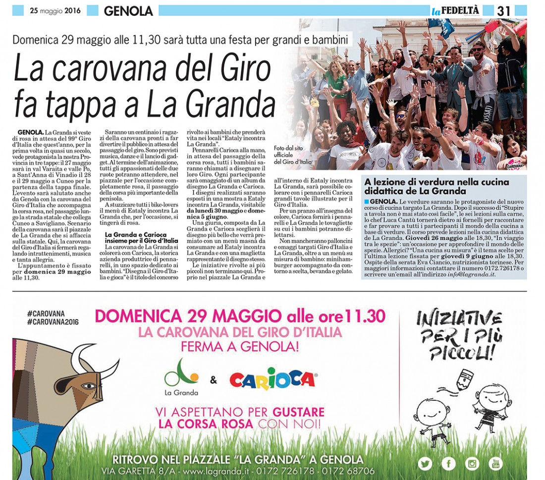 La Carovana del Giro d'Italia a Genola a La Granda