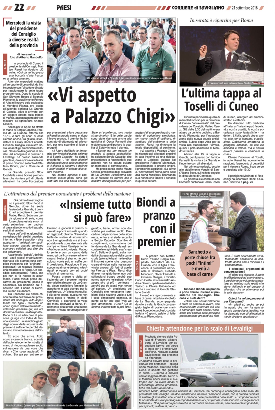 Corriere di Savigliano - Renzi a La Granda