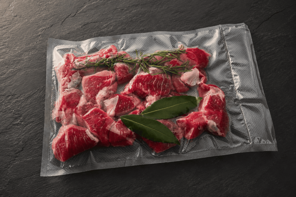 Carne sottovuoto in frigo